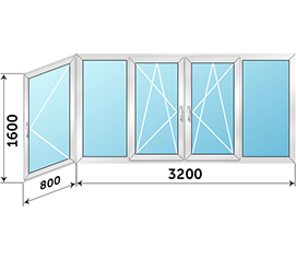 Холодное окно на балкон раздвижное Provedal 4000x1600