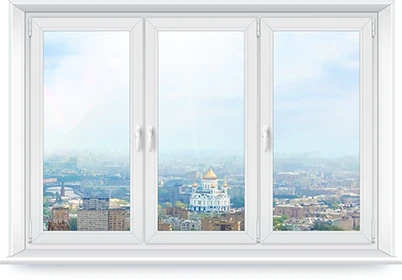 Окно ПВХ трехстворчатое Melke Lite 60